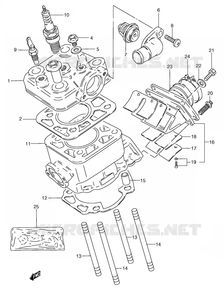 CYLINDRE (E22) Suzuki MOTO 80 RG 1987  RG80CH(E4)