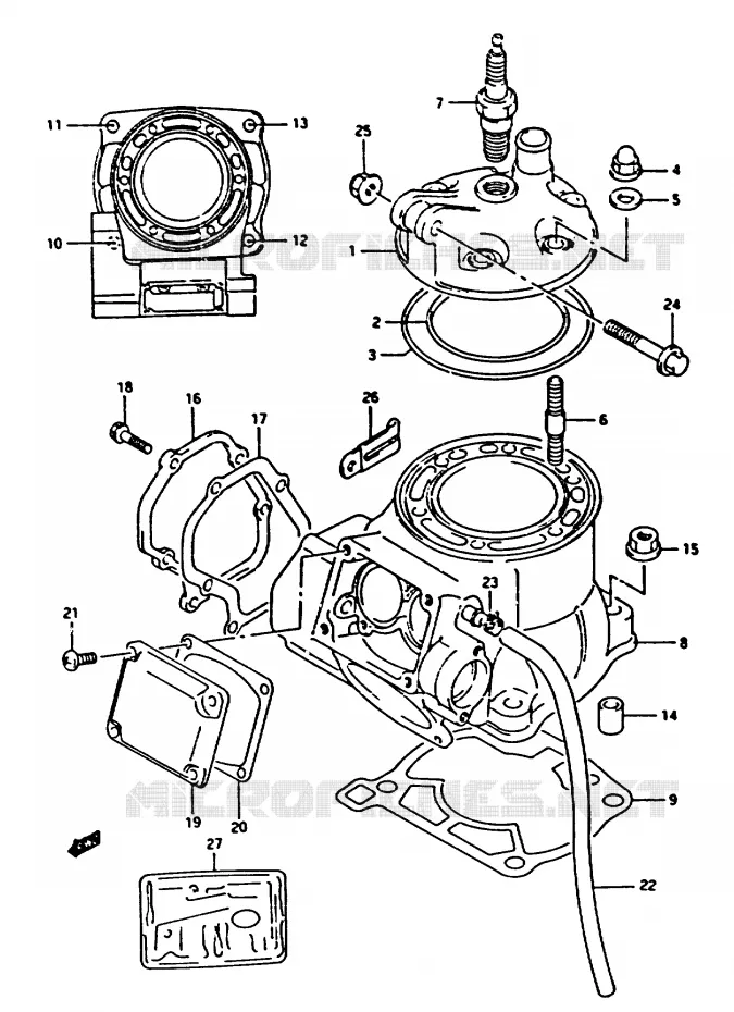 CYLINDRE (MODELE M/N) Suzuki MOTO 250 RM 1989  RM250K(K/L/M/N)
