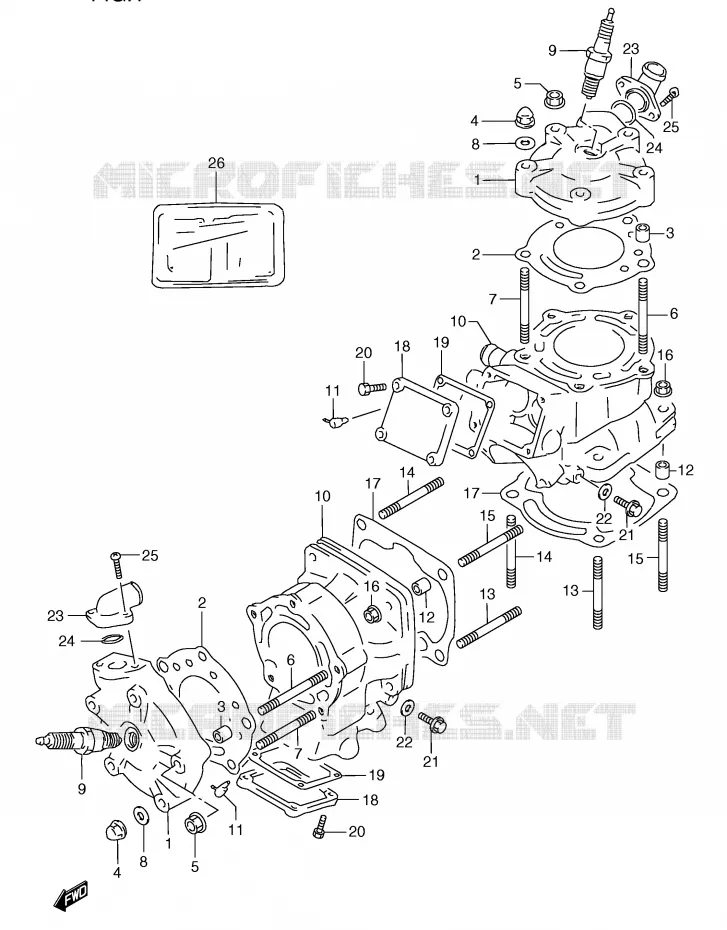 CYLINDRE Suzuki MOTO 250 RG 1994  RGV250R(E24)