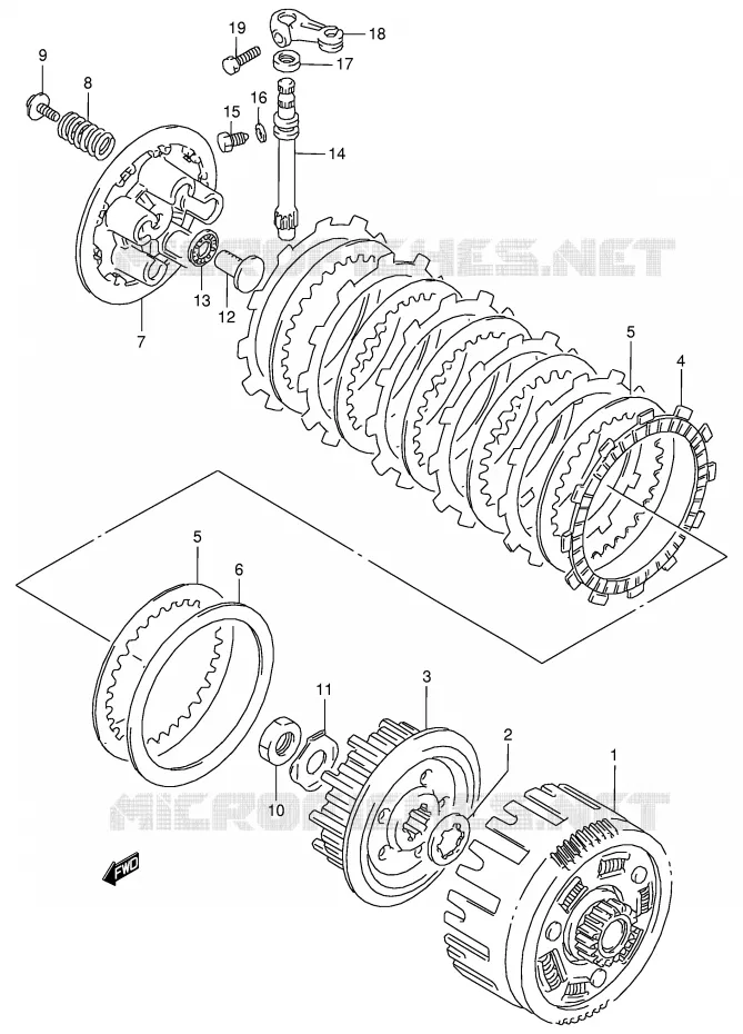 EMBRAYAGE Suzuki MOTO 125 RG 1992  RG125FUN(E18)