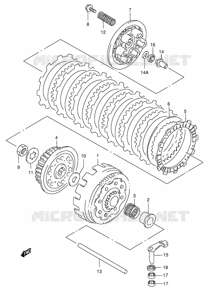 EMBRAYAGE Suzuki MOTO 250 RM 2000  RM250Y(E3/E28)