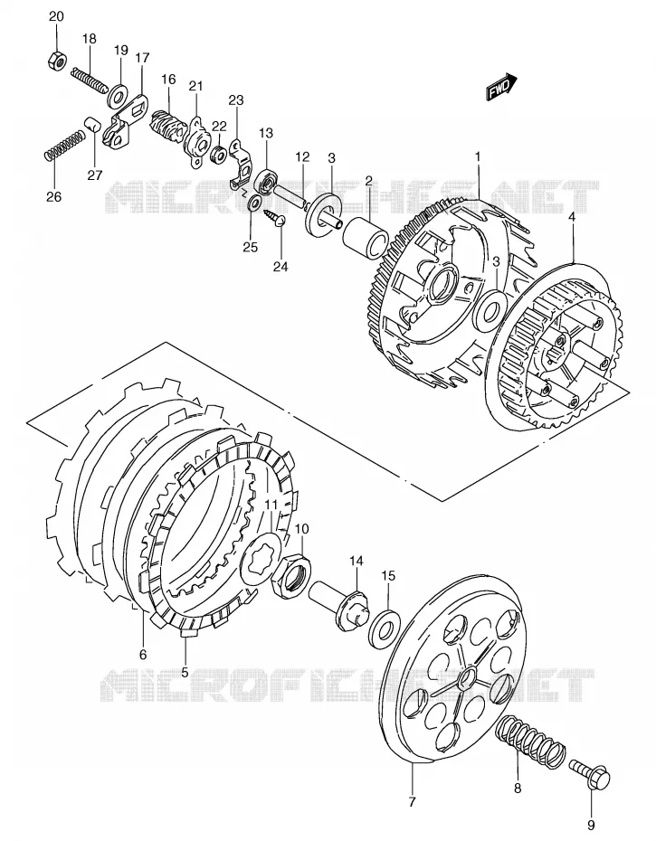EMBRAYAGE Suzuki MOTO 80 RG 1991  RG80M(E4)