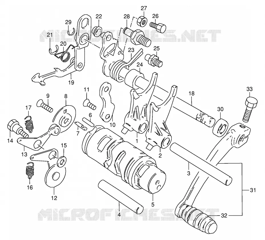 ENSEMBLE DE SELECTION DE VITESSES Suzuki MOTO 50 PV 1998  PV50W(E15)