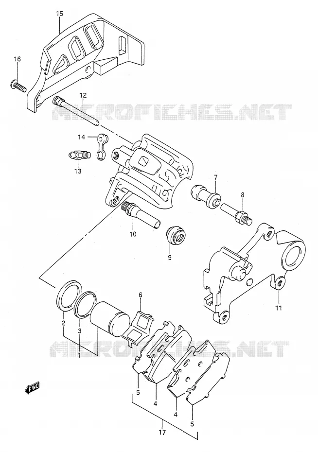 ETRIER DE FREIN ARRIERE (MODELE M) Suzuki MOTO 125 RM 1989  RM125K(E28)