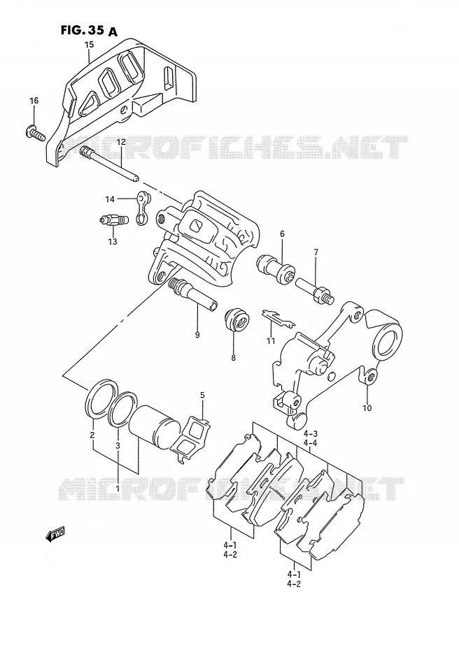 ETRIER DE FREIN ARRIERE (MODELE P/R) Suzuki MOTO 125 RM 1992  RM125N(E3)