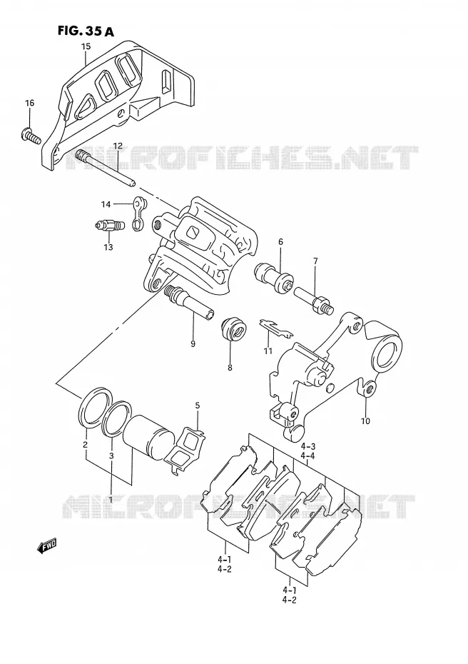 ETRIER DE FREIN ARRIERE (MODELE P/R) Suzuki MOTO 125 RM 1993  RM125P(E2)
