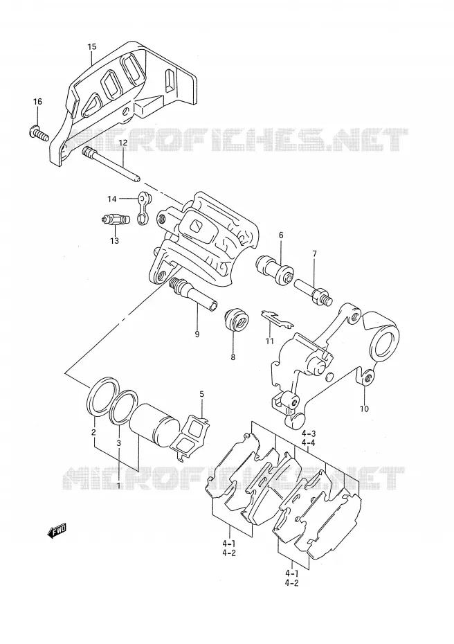 ETRIER DE FREIN ARRIERE (MODELE P/R) Suzuki MOTO 250 RM 1994  RM250R(E28)