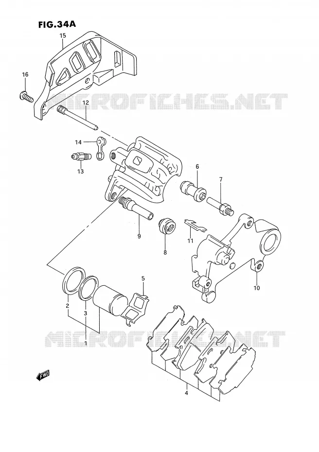 ETRIER DE FREIN ARRIERE (MODELE S) Suzuki MOTO 250 RM 1995  RM250S(E2)
