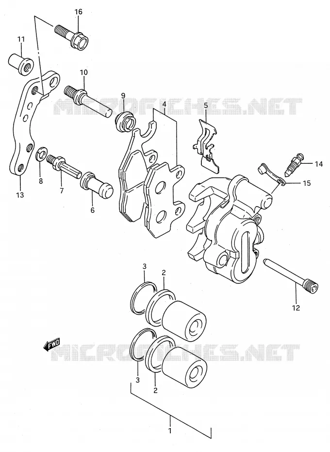 ETRIER DE FREIN AVANT (MODELE K/L) Suzuki MOTO 125 RM 1991  RM125 M (E03,E28,E33)