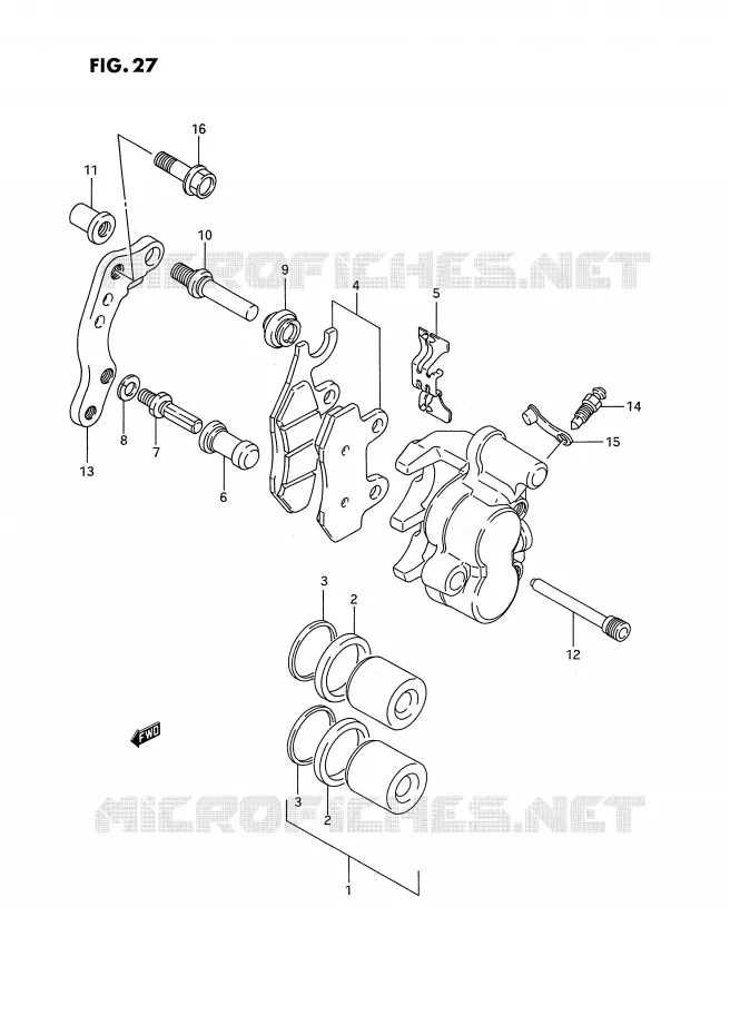 ETRIER DE FREIN AVANT (MODELE P/R) Suzuki MOTO 250 RM 1995  RM250S(E2)