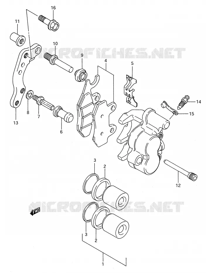 ETRIER DE FREIN AVANT (MODELE P/R) Suzuki MOTO 250 RM 1995  RM250S(E28)