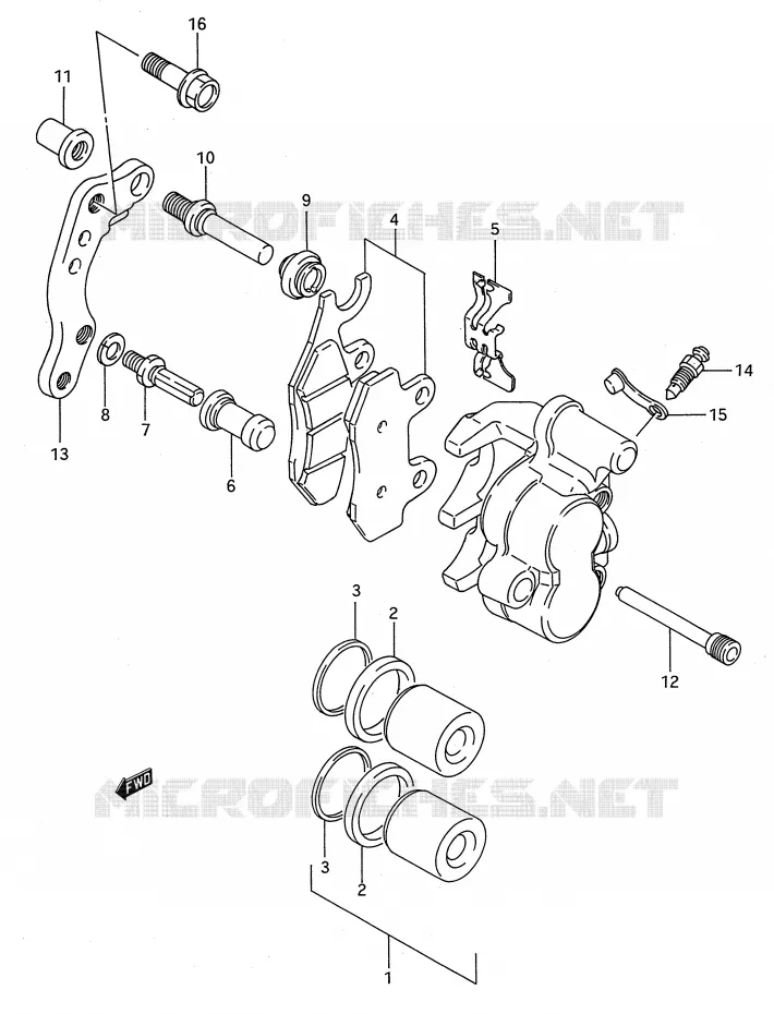 ETRIER DE FREIN AVANT (MODELE S) Suzuki MOTO 250 RM 1993  RM250P(E28)