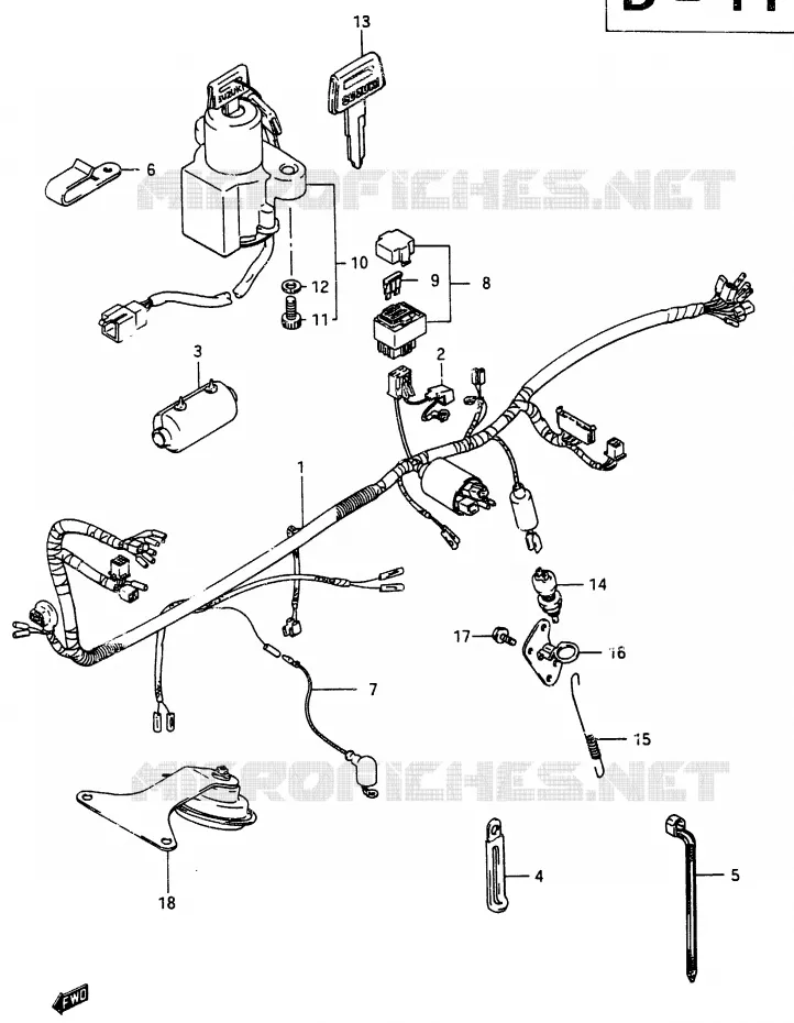 FAISCEAU ELECTRIQUE Suzuki MOTO 250 RG 1986  RG250G(G/H)