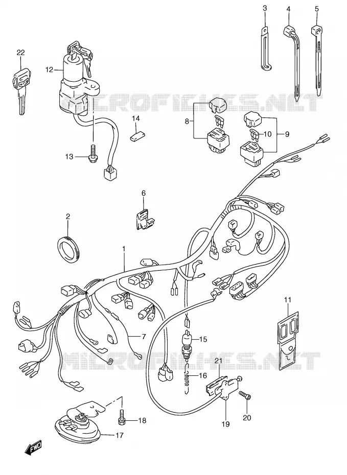 FAISCEAU ELECTRIQUE Suzuki MOTO 250 RG 1993  RGV250P(E24)