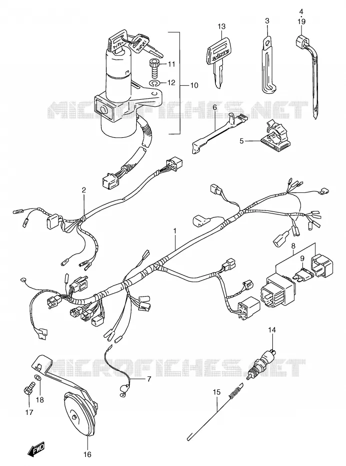 FAISCEAU ELECTRIQUE Suzuki MOTO 80 RG 1991  RG80M(E4)