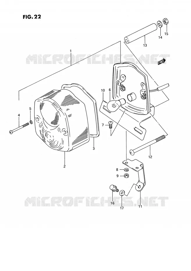 FEU ARRIERE (E16) Suzuki MOTO 50 PV 1987  PV50H(E15)