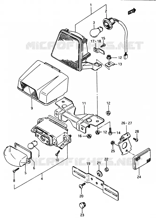 FEU ARRIERE Suzuki MOTO 250 RG 1987  RG250FH(G/H)