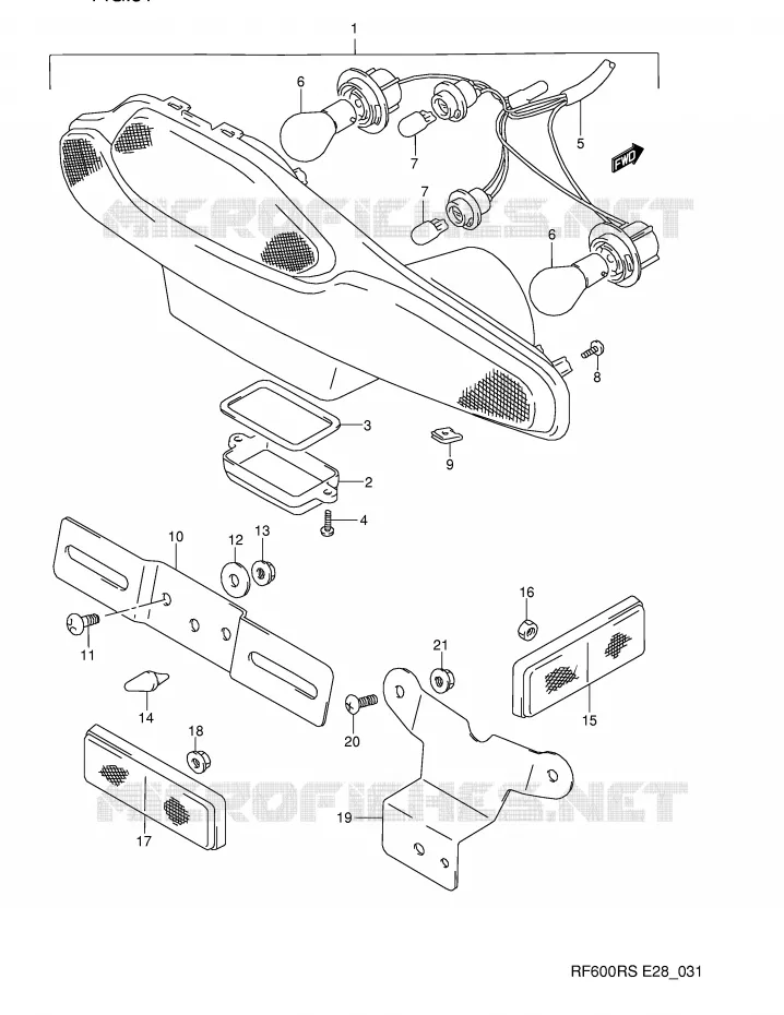 FEU ARRIERE Suzuki MOTO 600 RF 1993  RF600RP(E28)