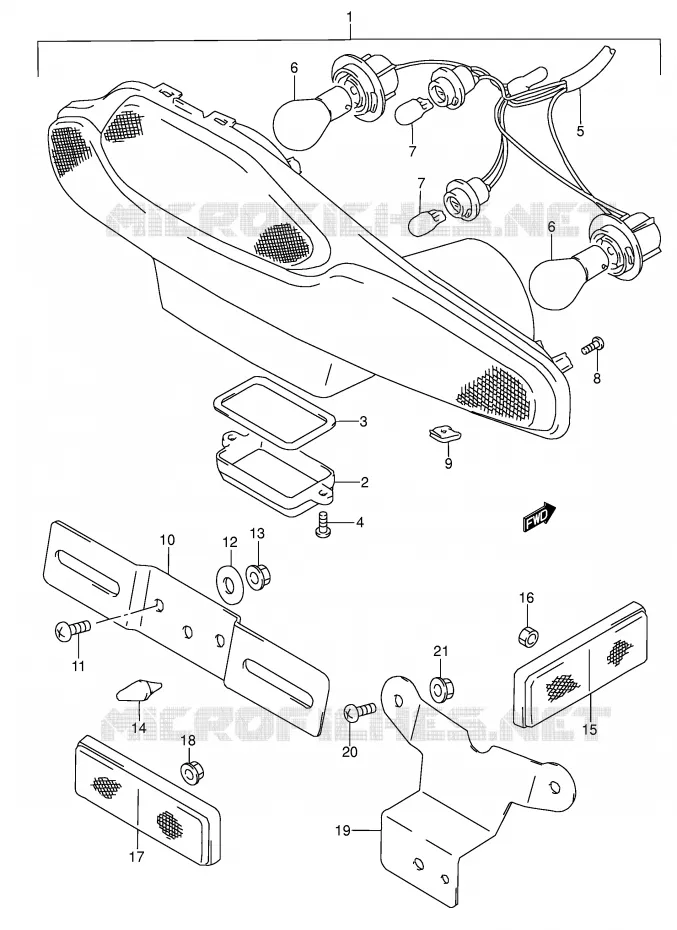 FEU ARRIERE Suzuki MOTO 600 RF 1995  RF600RUS(E2)