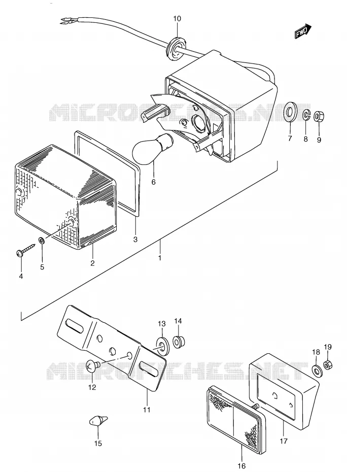 FEU ARRIERE Suzuki MOTO 80 RG 1991  RG80M(E4)