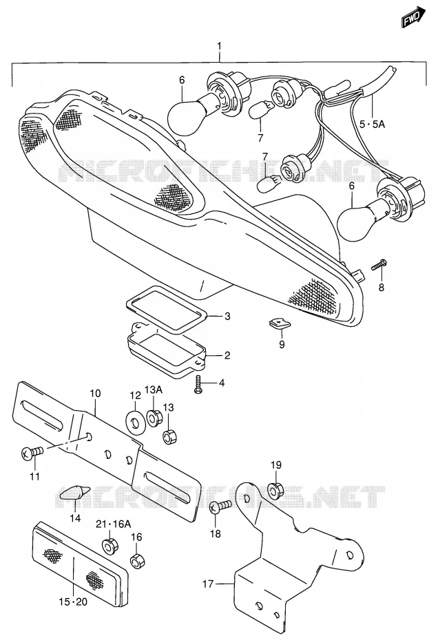 FEU ARRIERE Suzuki MOTO 900 RF 1997  RF900RV(E2)