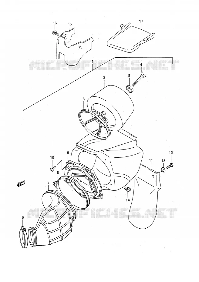FILTRE A AIR (MODELE N) Suzuki MOTO 125 RM 1994  RM125R(E28)