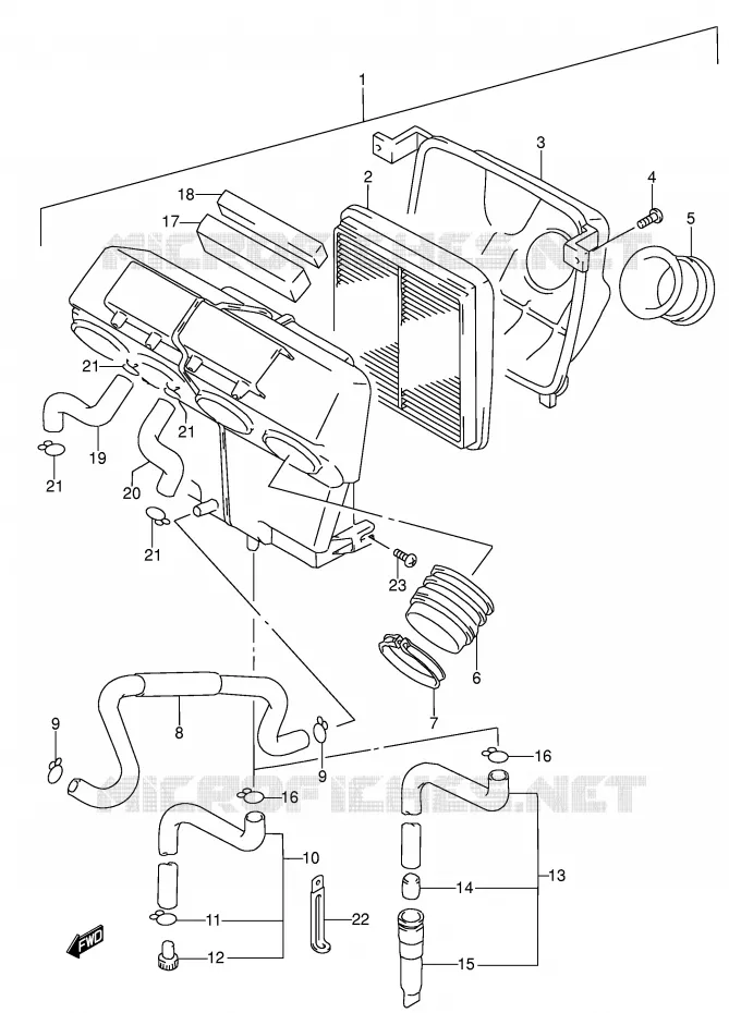 FILTRE A AIR Suzuki MOTO 600 RF 1995  RF600RUS(E2)
