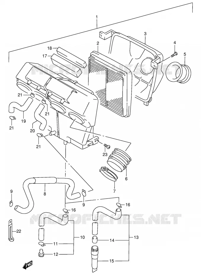 FILTRE A AIR Suzuki MOTO 900 RF 1998  RF900RW(E2)