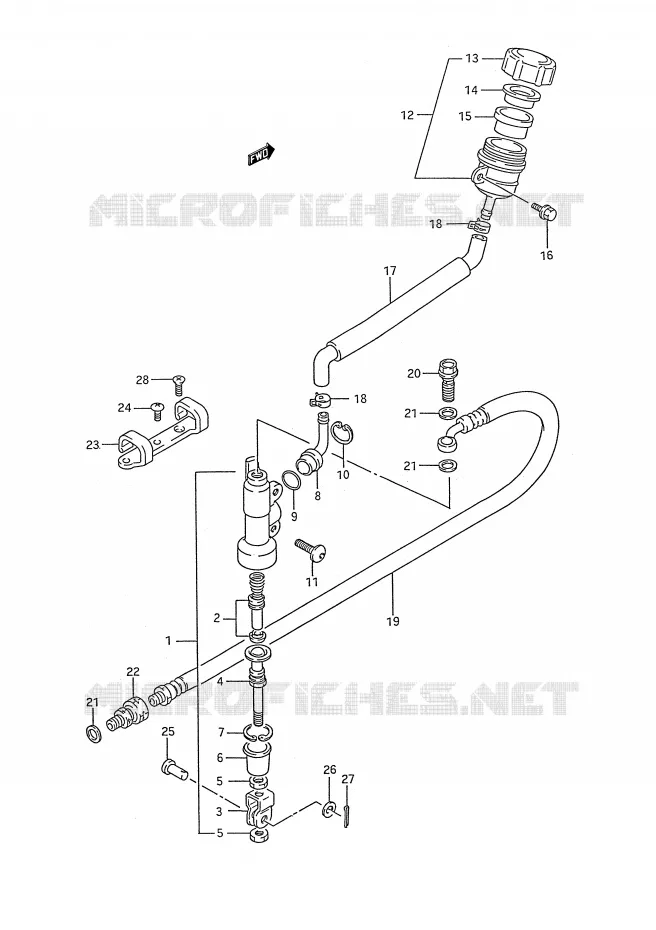 MAITRE CYLINDRE ARRIERE (MODELE K) Suzuki MOTO 250 RM 1990  RM250L(E28)