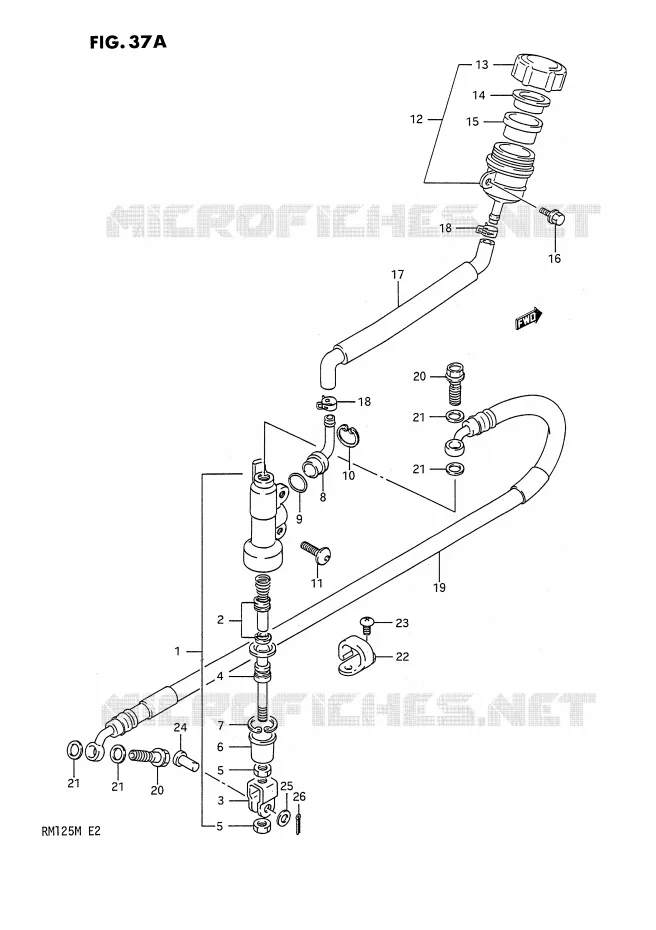 MAITRE CYLINDRE ARRIERE (MODELE L) Suzuki MOTO 125 RM 1990  RM125L(E2)