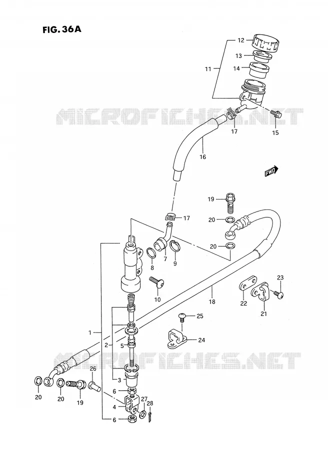 MAITRE CYLINDRE ARRIERE (MODELE P/R/S) Suzuki MOTO 125 RM 1993  RM125P(E3)