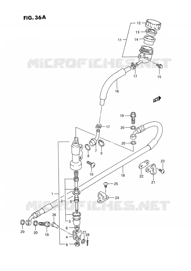 MAITRE CYLINDRE ARRIERE (MODELE P/R/S) Suzuki MOTO 125 RM 1995  RM125S(E2)