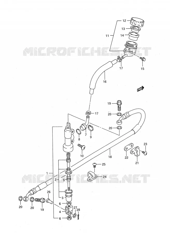 MAITRE CYLINDRE ARRIERE (MODELE P/R/S) Suzuki MOTO 125 RM 1995  RM125S(E28)