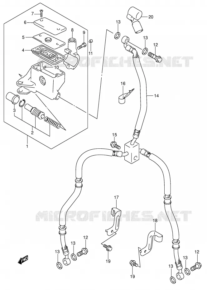 MAITRE CYLINDRE AVANT (MODELE K5/K6) Suzuki MOTO 1500 INTRUDER 2009  VL1500K9(E2)
