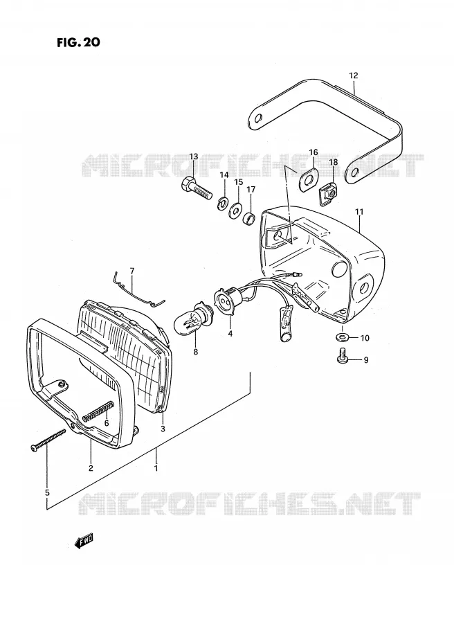 PHARE (E43) Suzuki MOTO 50 PV 1994  PV50R(E15)