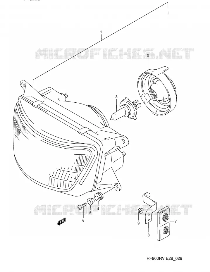 PHARE Suzuki MOTO 900 RF 1994  RF900RR(E28)