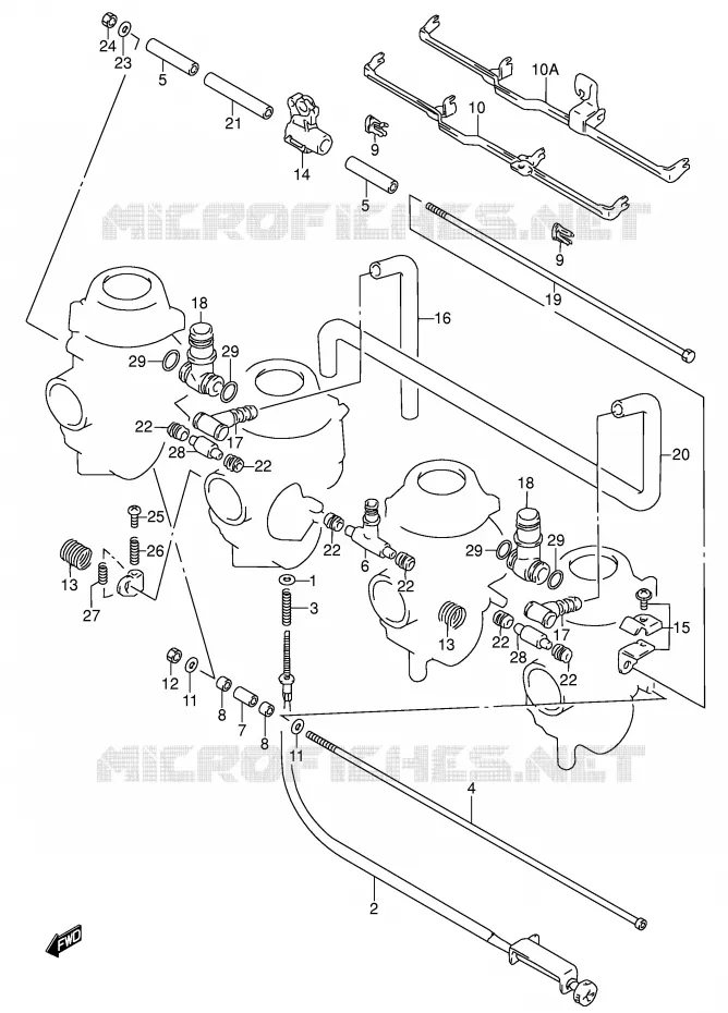 PIECES EXTERNES CARBURATEUR (MODELE P/R) Suzuki MOTO 600 RF 1995  RF600RS(E2)