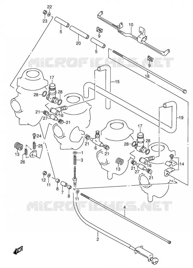 PIECES EXTERNES CARBURATEUR (MODELE S/T/V) Suzuki MOTO 600 RF 1995  RF600RS(E2)