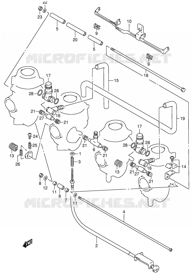 PIECES EXTERNES CARBURATEUR Suzuki MOTO 900 RF 1995  RF900RS2(E2)