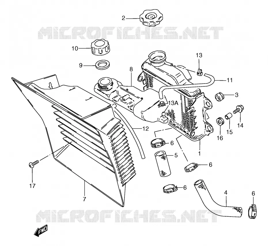 RADIATEUR Suzuki MOTO 50 RG 1994  RG50R(E6)