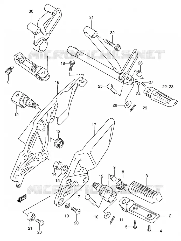 REPOSE PIED Suzuki MOTO 600 RF 1995  RF600RS(E2)