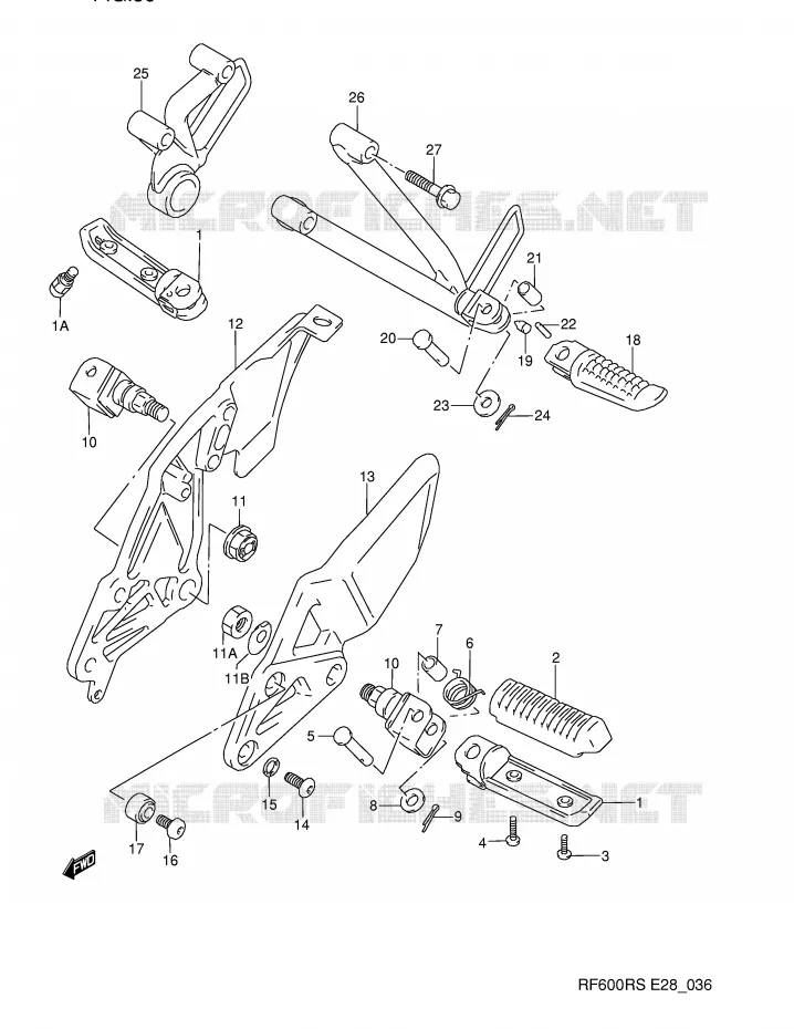REPOSE PIED Suzuki MOTO 600 RF 1995  RF600RS(E28)