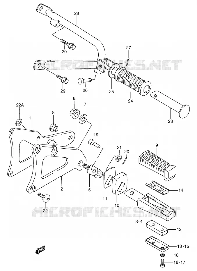 REPOSE PIED Suzuki MOTO 80 RG 1987  RG80CH(E4)