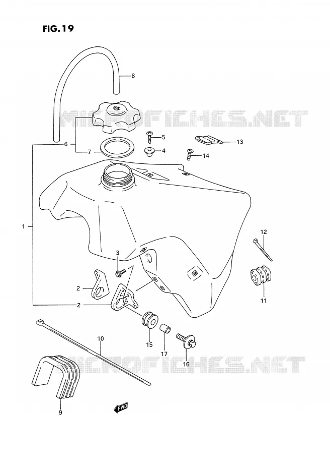 RESERVOIR D'ESSENCE (MODELE N) Suzuki MOTO 125 RM 1995  RM125S(E2)