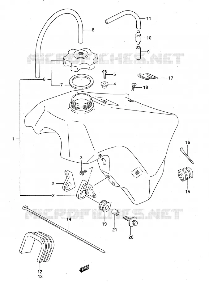 RESERVOIR D'ESSENCE (MODELE P/R/S) Suzuki MOTO 125 RM 1993  RM125P(E28)
