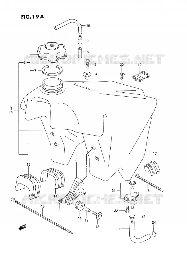 RESERVOIR D'ESSENCE (MODELE S) Suzuki MOTO 250 RM 1993  RM250P(E2)