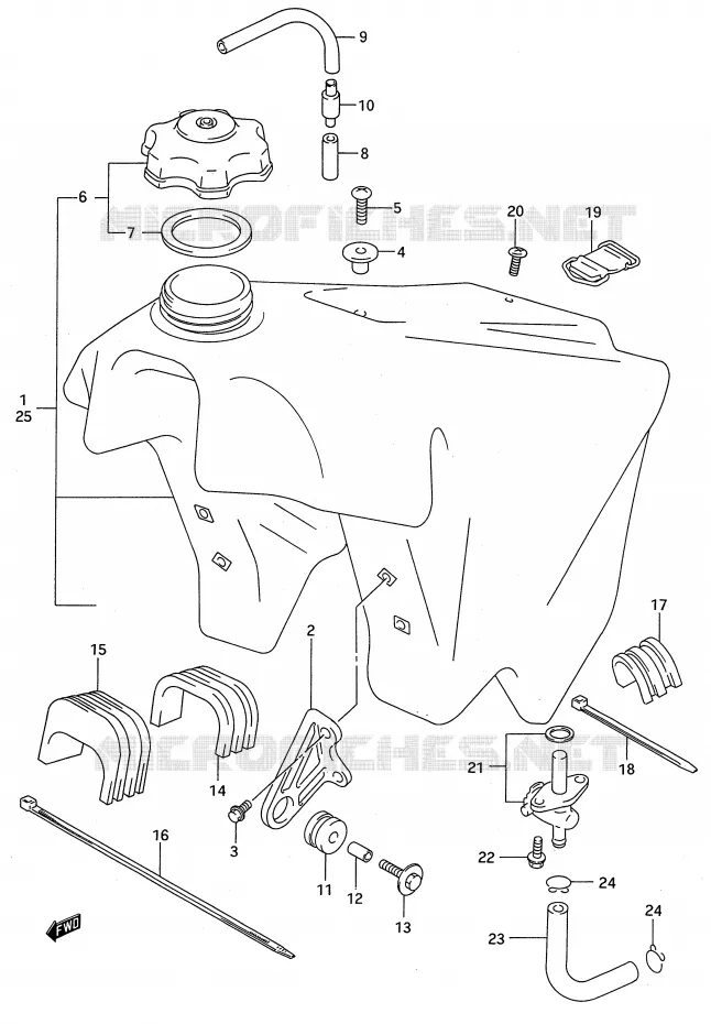 RESERVOIR D'ESSENCE (MODELE S) Suzuki MOTO 250 RM 1993  RM250P(E28)