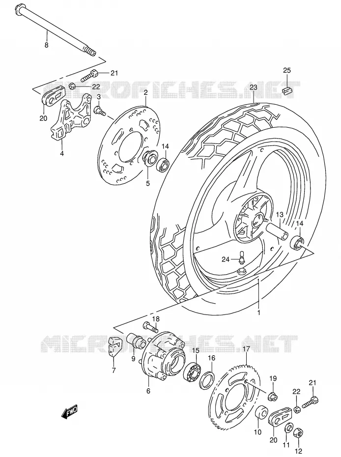 ROUE ARRIERE Suzuki MOTO 125 RG 1993  RG125FP(E18)