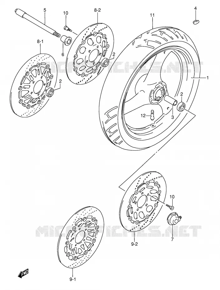 ROUE AVANT (MODELE P/R) Suzuki MOTO 600 RF 1993  RF600RP(E2)