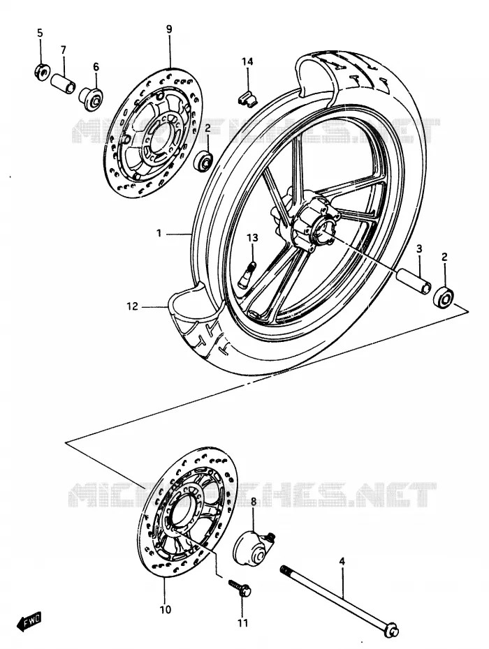 ROUE AVANT Suzuki MOTO 250 RG 1987  RG250CH(G/H)